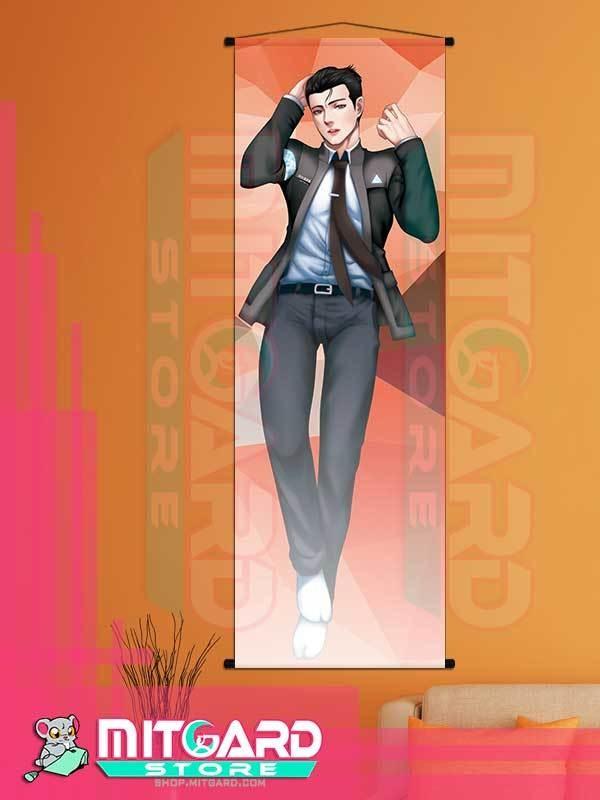 DETROID BECOME HUMAN Connor RK800 wall scroll fabric or Adhesive Vinyl poster - Fabric poster WITH plastic pole / 50cm x 150cm - 1